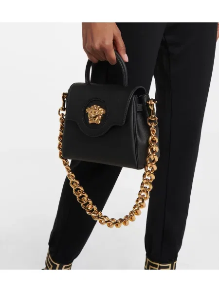 Geanta de piele Versace din piele negru