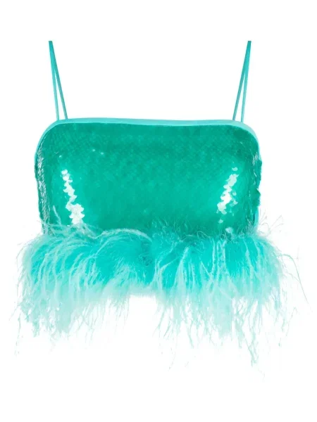 Przezroczysty top Giuseppe Di Morabito z kryształkami niebieski