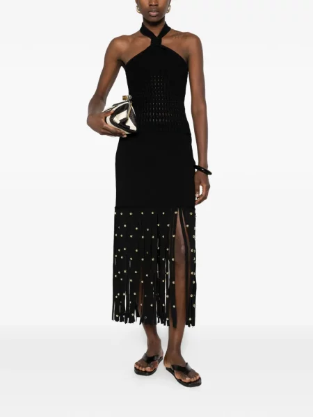 Top Simkhai cu gât halter negru