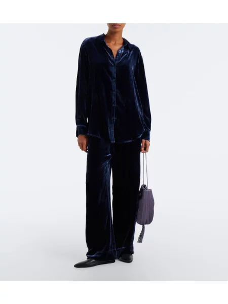 Pantaloni Asceno de catifea albastru