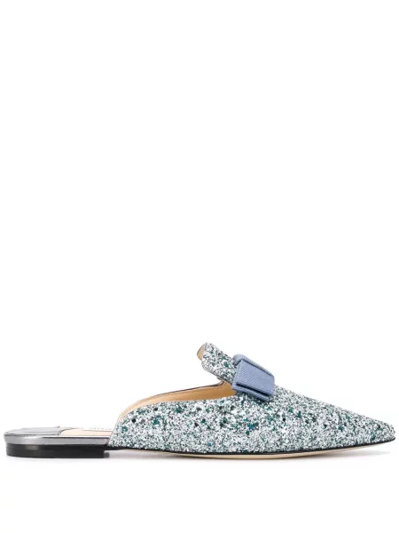 Galaxie papuci tip mules Jimmy Choo fără toc albastru