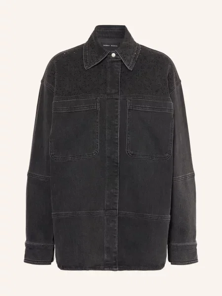 Inwear Džínová Bunda Junaiw S Ozdobnými Kamínky dark grey wash denim šedá