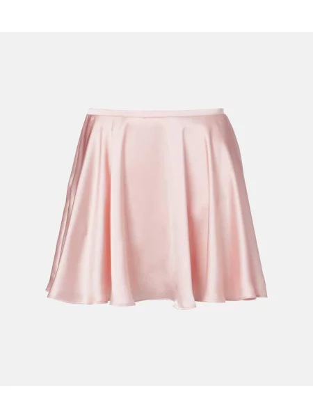Fustă Norma Kamali din satin roz