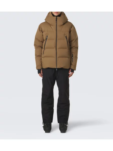 Geacă de schi Moncler Grenoble cu glugă maro