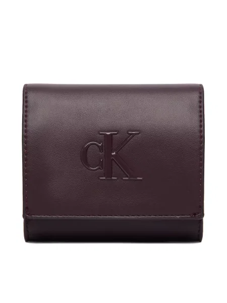 Calvin Klein Novčanik Bold Ck Medium Bifold Tamnocrvena