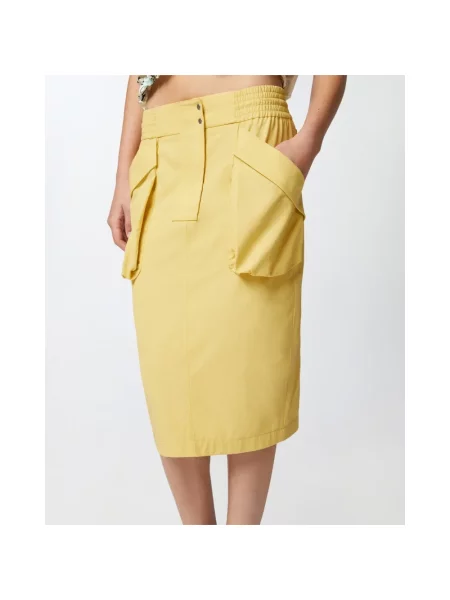 Midi osłona spódnica ołówkowa Pinko żółta
