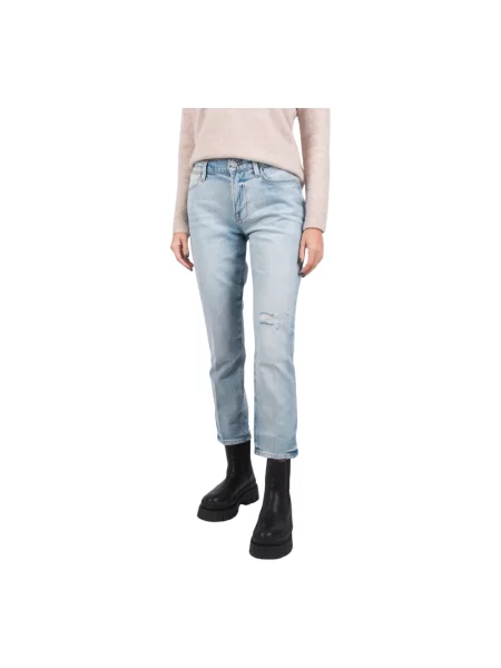 Jeansy straight leg Frame niebieskie