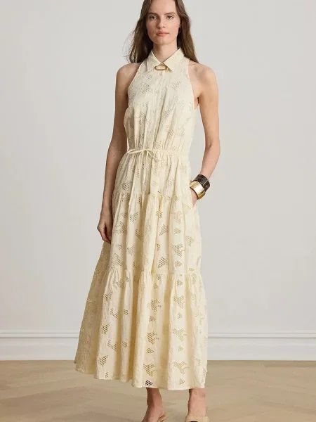 Lauren Ralph Lauren rochie tip cămașă din bej