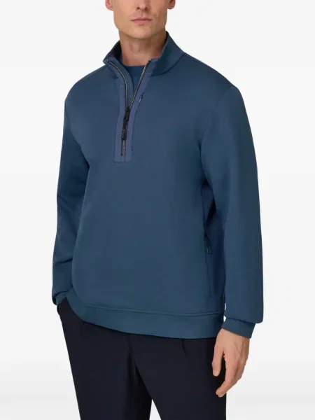 Mikina Boggi Milano s polovičními zipem modrá