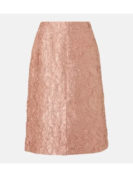 Fustă midi Dries Van Noten până la genunchi roz