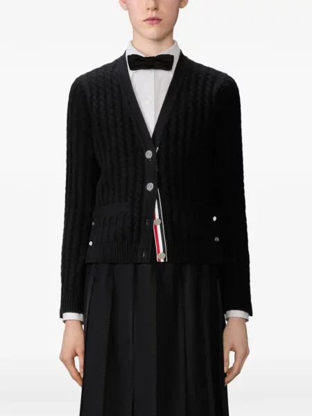Cardigan Thom Browne tricotate negru