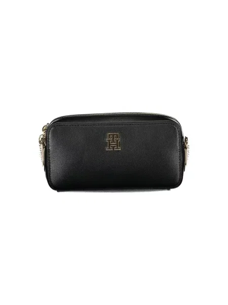 Lniany torebka Tommy Hilfiger czarny