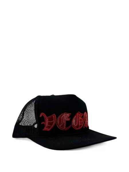 Căciulă Chrome Hearts cu motiv cu inimi negru