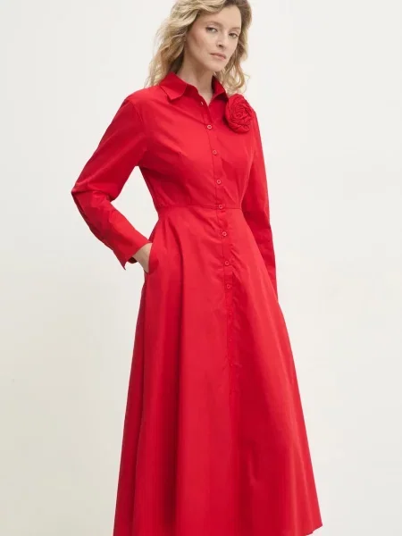 Answear Lab rochie din rosu midi evazati