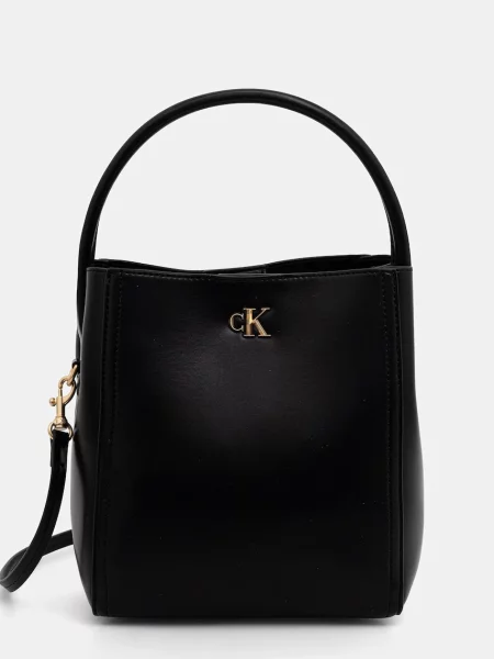 Calvin Klein geantă crossbody pentru femei cu imitație de piele negru