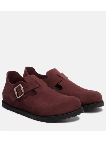 Balerini Birkenstock 1774 din piele de căprioară slip-on bordo