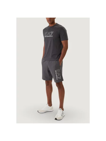 Spodenki sportowe Emporio Armani Ea7 z logo szare