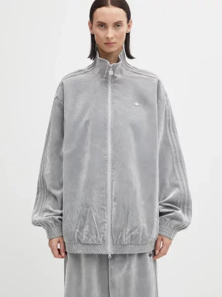 Adidas Originals bluză din velur Fb Os Tt uni gri