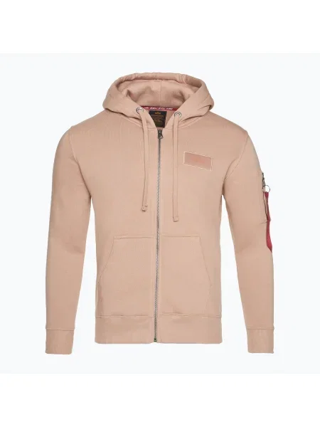 Мъжки суитшърт Alpha Industries Back Print Zip dusty coral бежово