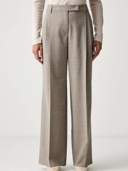 Marc O'Polo pantaloni pentru femei cu amestec de lână bej