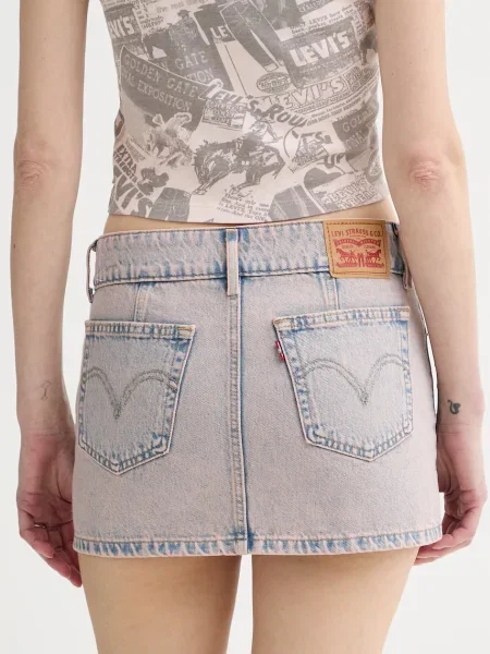 Džínová sukně Levi's SUPERLOW MINI růžové