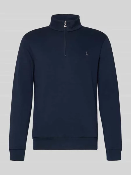 Bluza z kołnierzem o kroju regular fit z mieszanki bawełny Polo Ralph Lauren granatowa