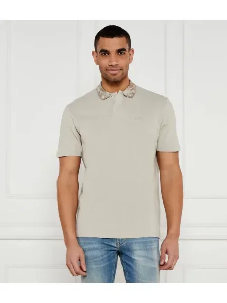 BOSS ORANGE Tenisz póló Pe_JungleCollar | Relaxed fit | pique bézs