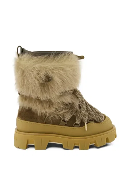 Botine Moncler din piele de căprioară maro