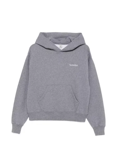 Hanorac cu glugă Sporty & Rich cu broderie gri