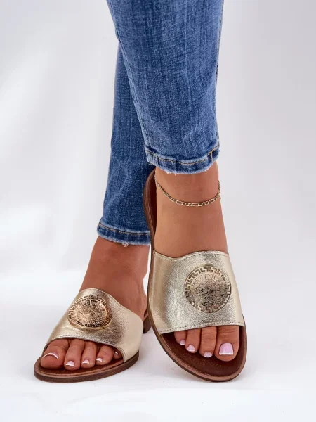 Кожени сандали Zazoo с плосък ток