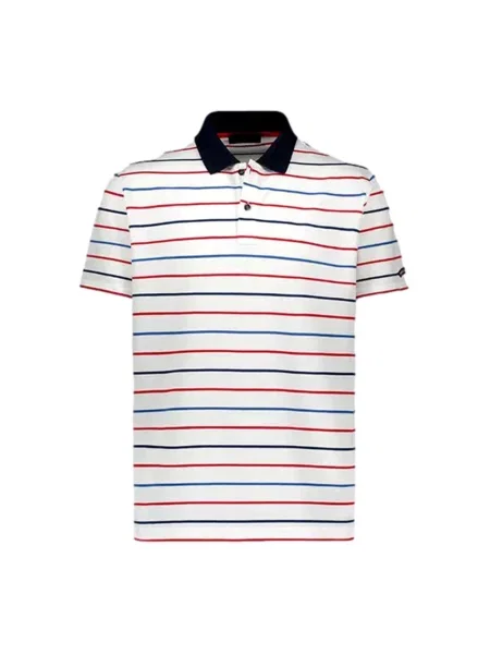 Koszulka polo Paul & Shark w paski z paskiem biała