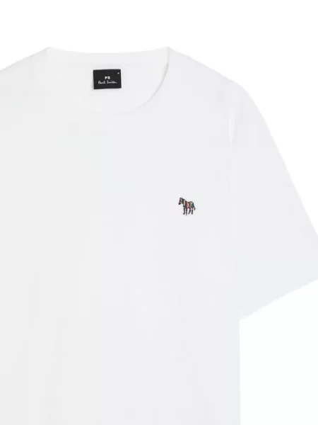 Zebra mintás póló Ps Paul Smith autogrammal fehér
