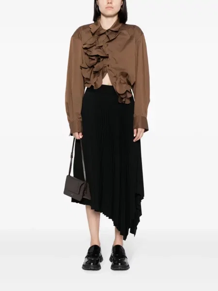 Cămașă Jnby cu model floral maro