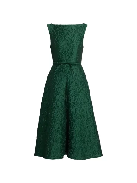 Rochie midi Erdem din jacard verde