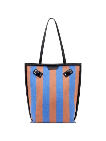 Geantă shopper Proenza Schouler cu dungi din canvas albastru