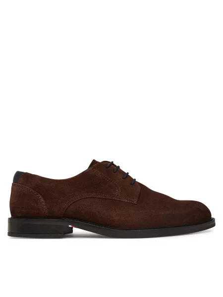 Polobotky Tommy Hilfiger Corporate Dressy Suede Shoe Tmavě hnědá