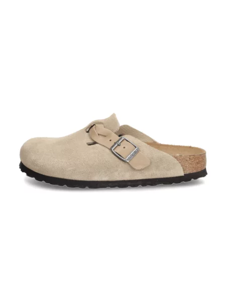 Semišové pletené pantofle Birkenstock šedé