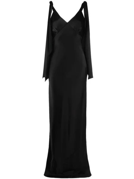 Rochie V:pm Atelier din satin cu decolteu în V negru