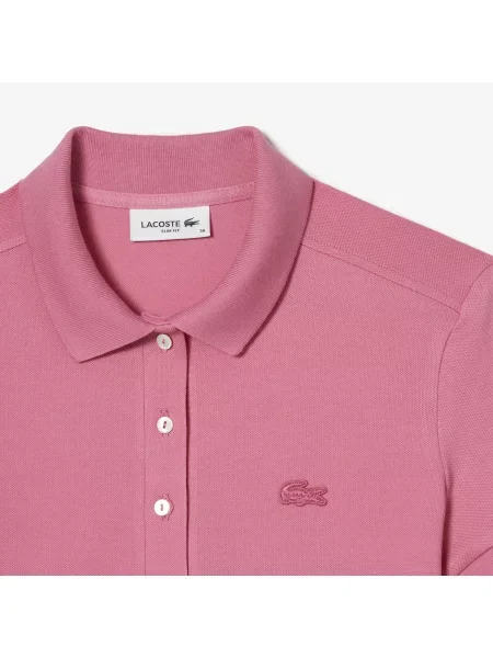 Lacoste Koszulka Polo Z Elastycznej Bawełny Slim Fit różowy
