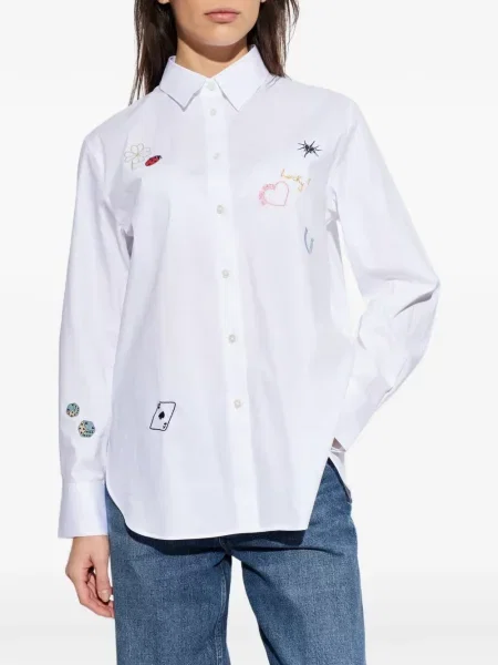 Cămașă Ps Paul Smith cu broderie alb