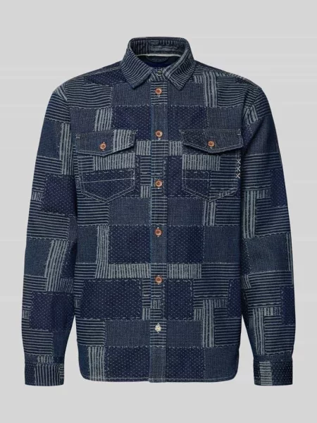 Kurtka koszulowa w deniowym wyglądzie o kroju relaxed fit Scotch & Soda granatowa