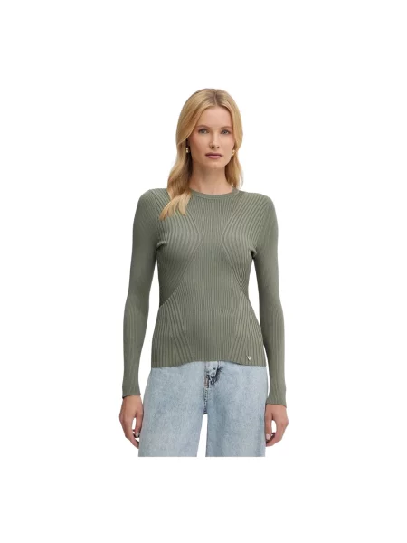 Sweter Guess ze sznurkiem zielony