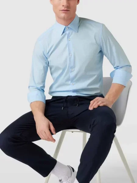 Boss Koszula Hank Slim Fit blau niebieska