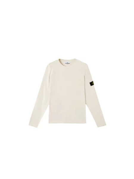 Sweter Stone Island z dekoltem w serek z kamieniami beżowy