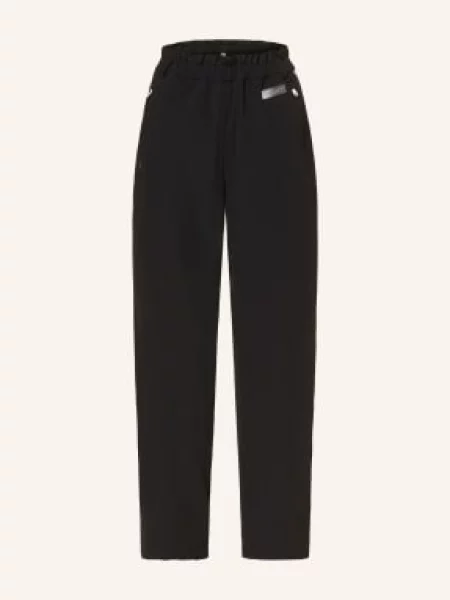Kalhoty Ve Stylu Joggingových Kalhot S Pruhy / režná černá