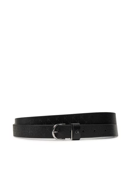 Ženski remen Calvin Klein Ck Metal Round Buckle crna