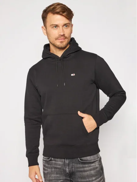 Hanorac din fleece Tommy Jeans din fleece negru