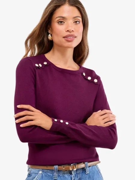 Lipsy Pulover burgundy roșu