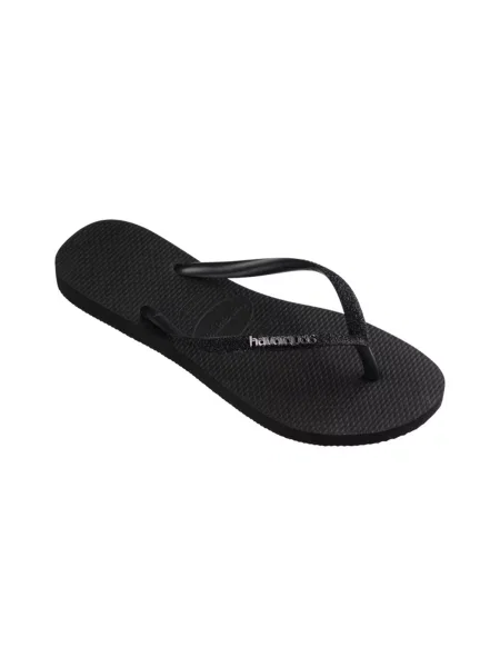 Havaianas japonki SLIM GLITTER II na płaskim czarny
