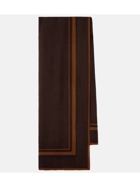 Fular Saint Laurent de lână cu imagine maro